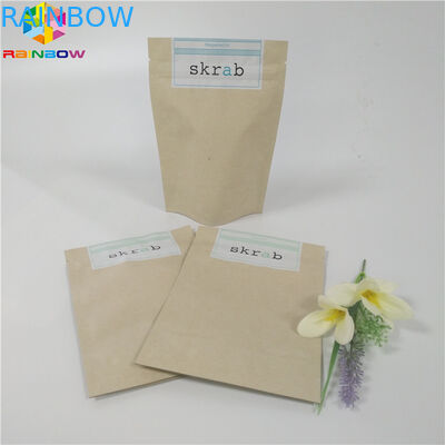 खाद्य ग्रेड अनुकूलित कागज बैग Recyclable बॉडी स्क्रब पैकेजिंग ऊपर खड़े हैं