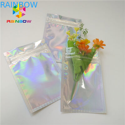 पुन: प्रयोज्य Mylar Ziplock कॉस्मेटिक कॉम्पैक्ट पैकेजिंग होलोग्राम लेजर Gravure मुद्रण