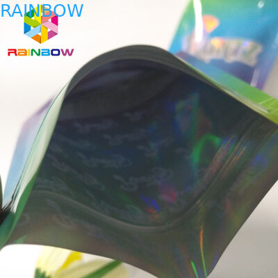 नमी सबूत खड़े हो जाओ जिपर पाउच बैग RUNTZ रंगीन Mylar लेजर होलोग्राम ज़िप लॉक