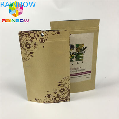 नट स्नैक के लिए क्राफ्ट पेपर जिपलॉक स्टैंड पाउच एल्युमिनियम फॉयल स्व स्टैंड मोइस्चर प्रूफ