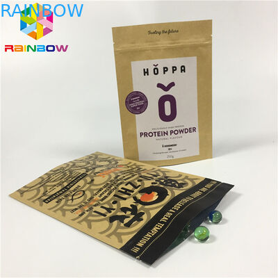 नट स्नैक के लिए क्राफ्ट पेपर जिपलॉक स्टैंड पाउच एल्युमिनियम फॉयल स्व स्टैंड मोइस्चर प्रूफ