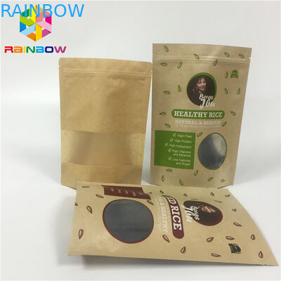 नट स्नैक के लिए क्राफ्ट पेपर जिपलॉक स्टैंड पाउच एल्युमिनियम फॉयल स्व स्टैंड मोइस्चर प्रूफ