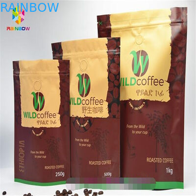 एल्युमिनियम फॉयल स्टैंड जिपर पाउच, वाल्व के साथ प्रिंटेड जिपलॉक बैग