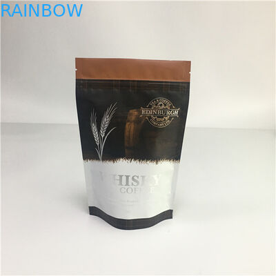 टुकड़े टुकड़े में एल्यूमीनियम पन्नी ज़िपलॉक पाउच स्टैंड, वाल्व के साथ सील प्लास्टिक बैग