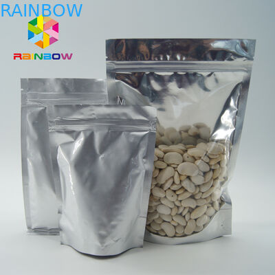 थोक खाद्य ग्रेड एल्यूमीनियम पन्नी बीज / सूखे फल पैकेजिंग के लिए स्पष्ट सामने खिड़की के साथ ज़िपलॉक बैग खड़े हो जाओ