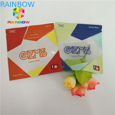 जिपर फाड़ पायदान के साथ resealable हर्बल धूप पैकेजिंग प्लास्टिक पाउच 3 साइड सील