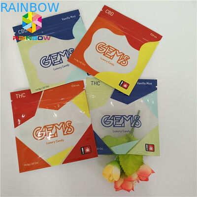 जिपर फाड़ पायदान के साथ resealable हर्बल धूप पैकेजिंग प्लास्टिक पाउच 3 साइड सील