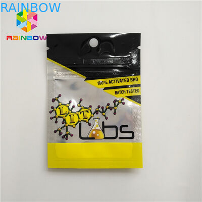 जिपर फाड़ पायदान के साथ resealable हर्बल धूप पैकेजिंग प्लास्टिक पाउच 3 साइड सील