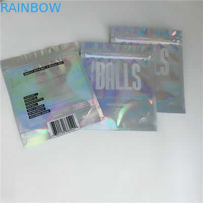 3 पक्षीय सील कॉस्मेटिक पैकेजिंग बैग पन्नी Mylar फ्लैट Ziplock धूम्रपान तंबाकू लपेटें थैली