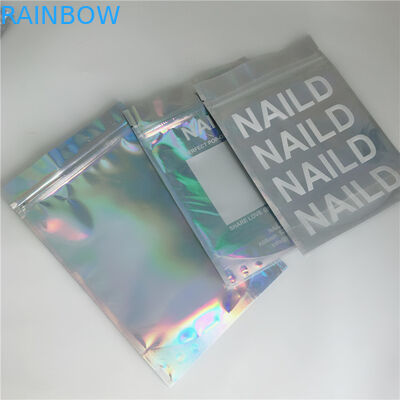 3 पक्षीय सील कॉस्मेटिक पैकेजिंग बैग पन्नी Mylar फ्लैट Ziplock धूम्रपान तंबाकू लपेटें थैली