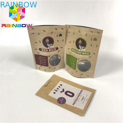 पैकेजिंग चावल शरीर साफ़ करने के लिए Doypack टुकड़े टुकड़े में एल्यूमीनियम पन्नी ज़िप क्राफ्ट पेपर पाउच
