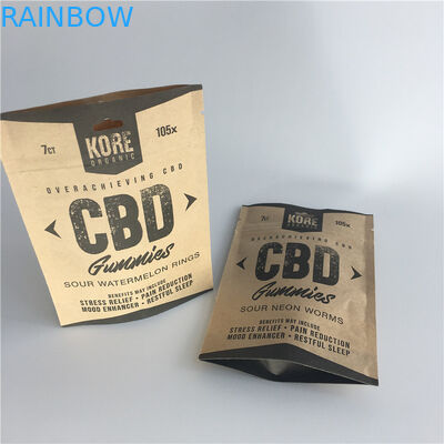 ब्राउन क्राफ्ट पेपरस्टेड पाउच अप 120-140 पाउडर मसालों के लिए माइक्रोन मोटाई