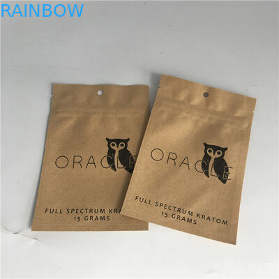 ब्राउन क्राफ्ट पेपरस्टेड पाउच अप 120-140 पाउडर मसालों के लिए माइक्रोन मोटाई