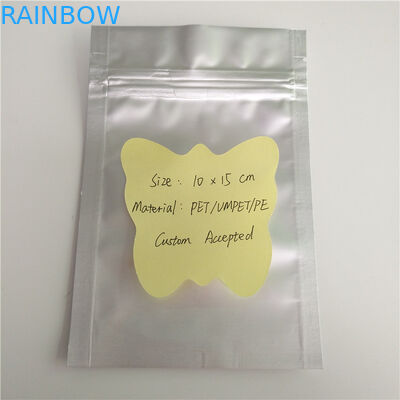 सादा चांदी के रंग जिपर पाउच बैग अनुकूलित टुकड़े टुकड़े में पैकेजिंग अनुकूलित