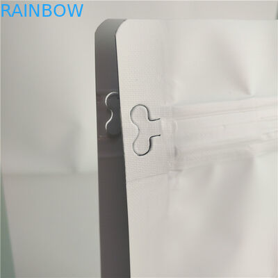 हवा के वाल्व के साथ फ्लैट नीचे बैग खाद्य पैकेजिंग फिल्म सादे सफेद मुद्रण शीर्ष भरना