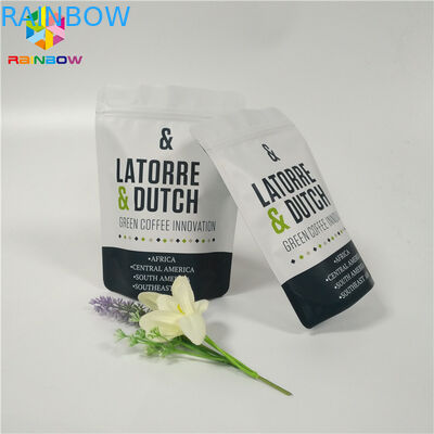 पर्यावरण के अनुकूल एल्यूमीनियम पन्नी खड़े हो जाओ पाउच कॉफी चाय पैकेजिंग मैट फ़िनिश सतह