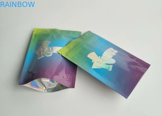 जिपर के साथ नमी सबूत प्लास्टिक पाउच पैकेजिंग स्पष्ट रूप से खिड़की होलोग्राफिक कुकीज़