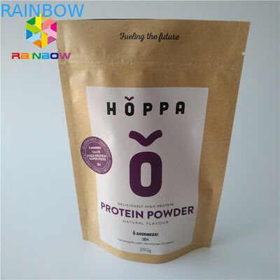 पारिस्थितिकी के अनुकूल पन्नी पाउच पैकेजिंग खाद्य ग्रेड ज़िपलॉक लोगो मुद्रित क्राफ्ट क्राफ्ट पेपर