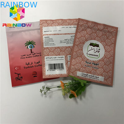 पुन: प्रयोज्य स्टैंड अप पन्नी थैली पैकेजिंग रंगीन एल्यूमीनियम पन्नी कॉफी बैग ज़िपलॉक के साथ
