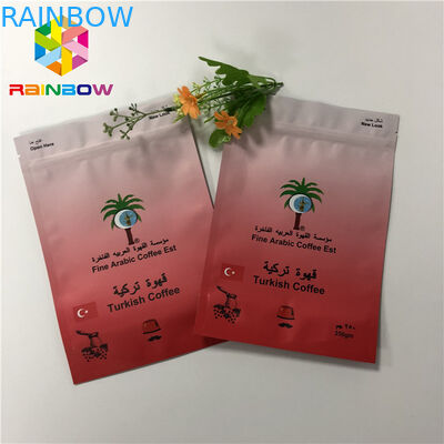 पुन: प्रयोज्य स्टैंड अप पन्नी थैली पैकेजिंग रंगीन एल्यूमीनियम पन्नी कॉफी बैग ज़िपलॉक के साथ