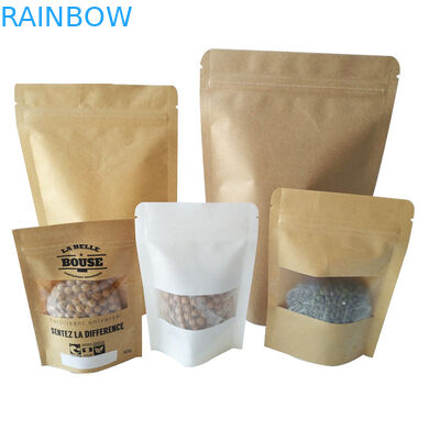 पुन: प्रयोज्य स्नैक बैग पैकेजिंग कस्टम मुद्रित क्राफ्ट फूड स्टैंड पाउच एसजीएस प्रमाणित