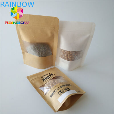 स्नैक फूड पैकेजिंग बैग्स जिप लॉक क्लियर प्लास्टिक पाउच पारदर्शी खिड़की के साथ खड़े हो जाएं