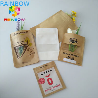 स्नैक फूड पैकेजिंग बैग्स जिप लॉक क्लियर प्लास्टिक पाउच पारदर्शी खिड़की के साथ खड़े हो जाएं