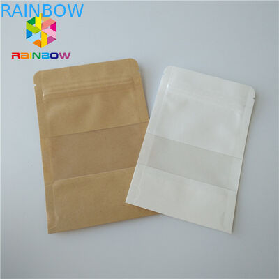 स्नैक फूड पैकेजिंग बैग्स जिप लॉक क्लियर प्लास्टिक पाउच पारदर्शी खिड़की के साथ खड़े हो जाएं