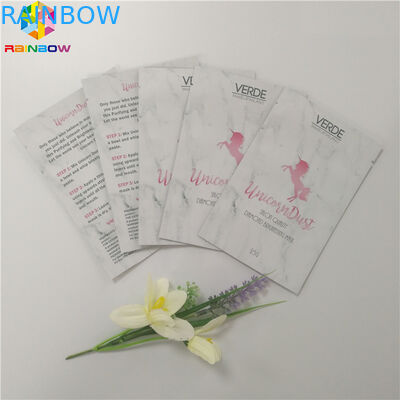 चेहरे का मुखौटा कॉस्मेटिक पैकेजिंग बैग एल्यूमीनियम पन्नी चमकदार मुद्रित सतह खत्म