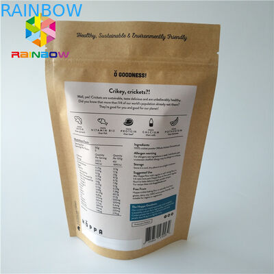 कस्टम मुद्रित ज़िपलॉक खाद्य थैली पैकिंग बैग क्राफ्ट पेपर मैट सतह सतह