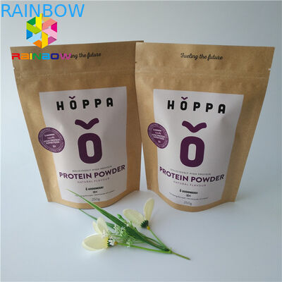 कस्टम मुद्रित ज़िपलॉक खाद्य थैली पैकिंग बैग क्राफ्ट पेपर मैट सतह सतह