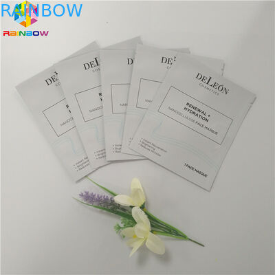 एल्यूमीनियम पन्नी प्लास्टिक कॉस्मेटिक पैकेजिंग बैग चेहरे की पैकिंग 3 पक्षों सील मुखौटा पैकेट है