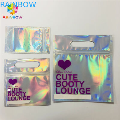 जिपर प्लास्टिक Mylar पन्नी कॉस्मेटिक पैकेजिंग बैग होलोग्राम लेजर होलोग्राफिक स्टैंड अप प्रकार