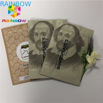 Doypack Resealable Ziplock स्टैंडिंग पाउच कॉफी पैकेजिंग बैग 50-200 माइक्रोन