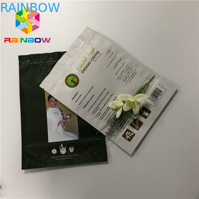 क्राफ्ट पेपर रीसेबलेबल स्टैंड अप पाउच टुकड़े टुकड़े में एल्यूमीनियम पन्नी प्लास्टिक बैग