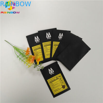 छोटे काले रंग जिपर पाउच तीन पक्ष सील एल्यूमीनियम Mylar पन्नी ऊपर खड़े हो जाओ