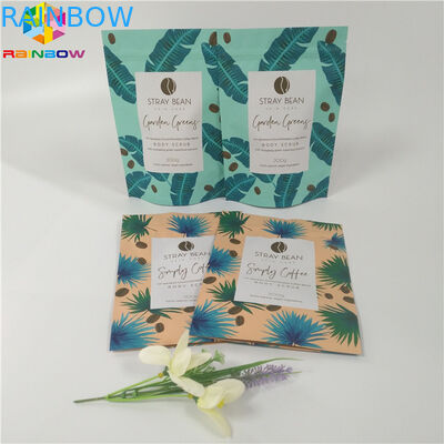 बॉडी स्क्रब के लिए रिक्जेबल मैट फिनिश स्टैंड पाउच बैग, जिप लॉक पैकेजिंग बैग