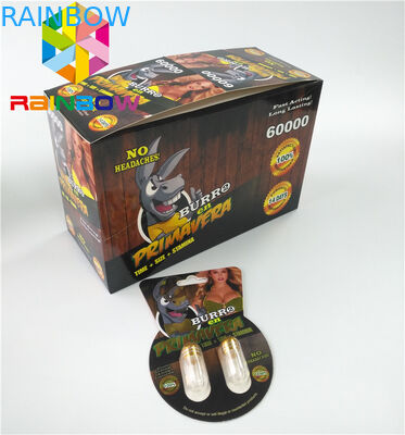 ग्लॉसी ब्लिस्टर कार्ड पैकेजिंग कस्टम सेक्स एन्हांसमेंट बुरो 2 60000 पेपर कार्ड