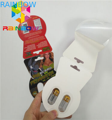 ग्लॉसी ब्लिस्टर कार्ड पैकेजिंग कस्टम सेक्स एन्हांसमेंट बुरो 2 60000 पेपर कार्ड