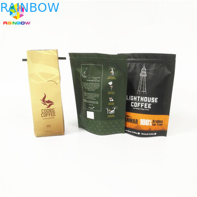 प्रोटीन / कॉफी पाउडर के लिए फ्लैट बॉटम टी बैग्स पैकेजिंग रीसेबल जिपलॉक