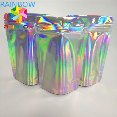 आईलैश / ब्रश / ज्वैलरी के लिए जिपलॉक होलोग्राम स्नैक फूड पैकेजिंग बैग्स कस्टम