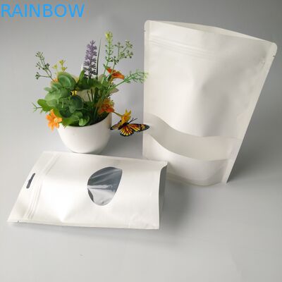 स्पष्ट आयताकार / ओवल खिड़की के साथ पाउच पेपर बॉक्स पैकेजिंग खाद्य ग्रेड खड़े हो जाओ