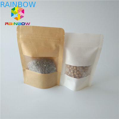 स्पष्ट आयताकार / ओवल खिड़की के साथ पाउच पेपर बॉक्स पैकेजिंग खाद्य ग्रेड खड़े हो जाओ