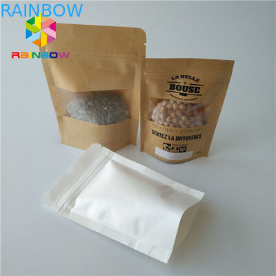 स्पष्ट आयताकार / ओवल खिड़की के साथ पाउच पेपर बॉक्स पैकेजिंग खाद्य ग्रेड खड़े हो जाओ