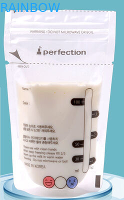 पुन: प्रयोज्य प्लास्टिक पाउच पैकेजिंग कस्टम पूर्व - निष्फल बेबी स्तन दूध भंडारण