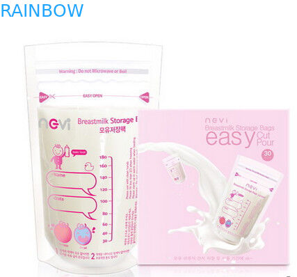 डबल स्टैंड अप जिपर पाउच, हीट सील पैकेजिंग बैग्स ब्रेस्ट मिल्क स्टोरेज
