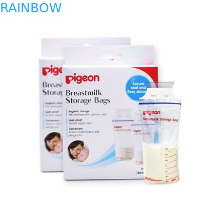 डबल स्टैंड अप जिपर पाउच, हीट सील पैकेजिंग बैग्स ब्रेस्ट मिल्क स्टोरेज