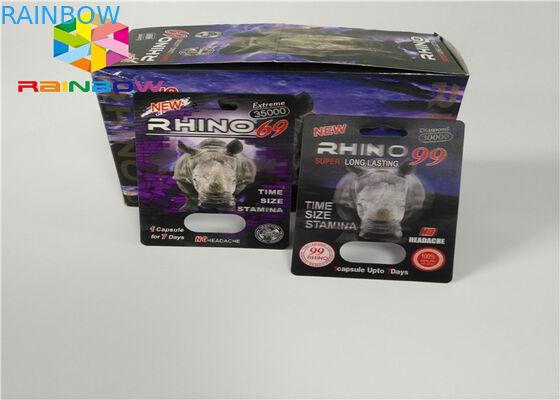 प्लास्टिक बोतल ब्लिस्टर सम्मिलित कार्ड पुरुष संवर्धन गोलियां 3 डी पैकिंग कार्ड / डिस्प्ले बॉक्स से