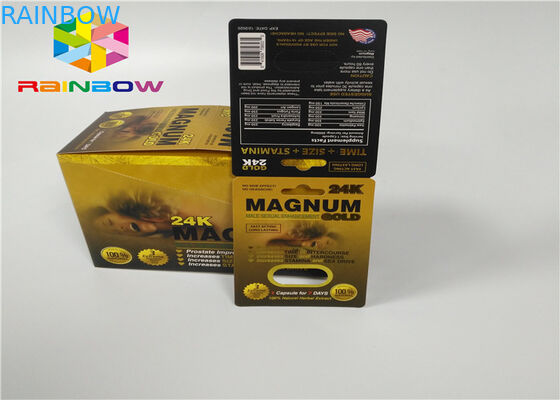 प्लास्टिक बोतल ब्लिस्टर सम्मिलित कार्ड पुरुष संवर्धन गोलियां 3 डी पैकिंग कार्ड / डिस्प्ले बॉक्स से