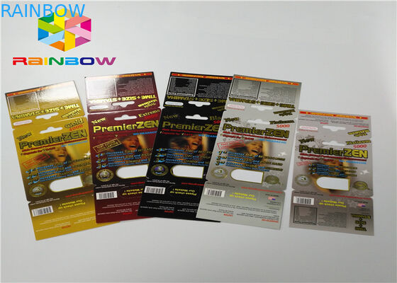 प्लास्टिक बोतल ब्लिस्टर सम्मिलित कार्ड पुरुष संवर्धन गोलियां 3 डी पैकिंग कार्ड / डिस्प्ले बॉक्स से